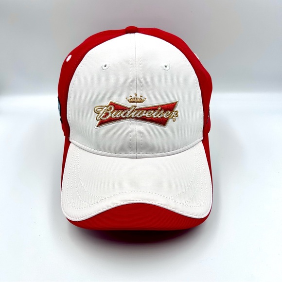 Budweiser Racing Kevin Harvick #4 Strapback Hat Chase Authentics Cap NASCAR Red - Picture 1 of 8